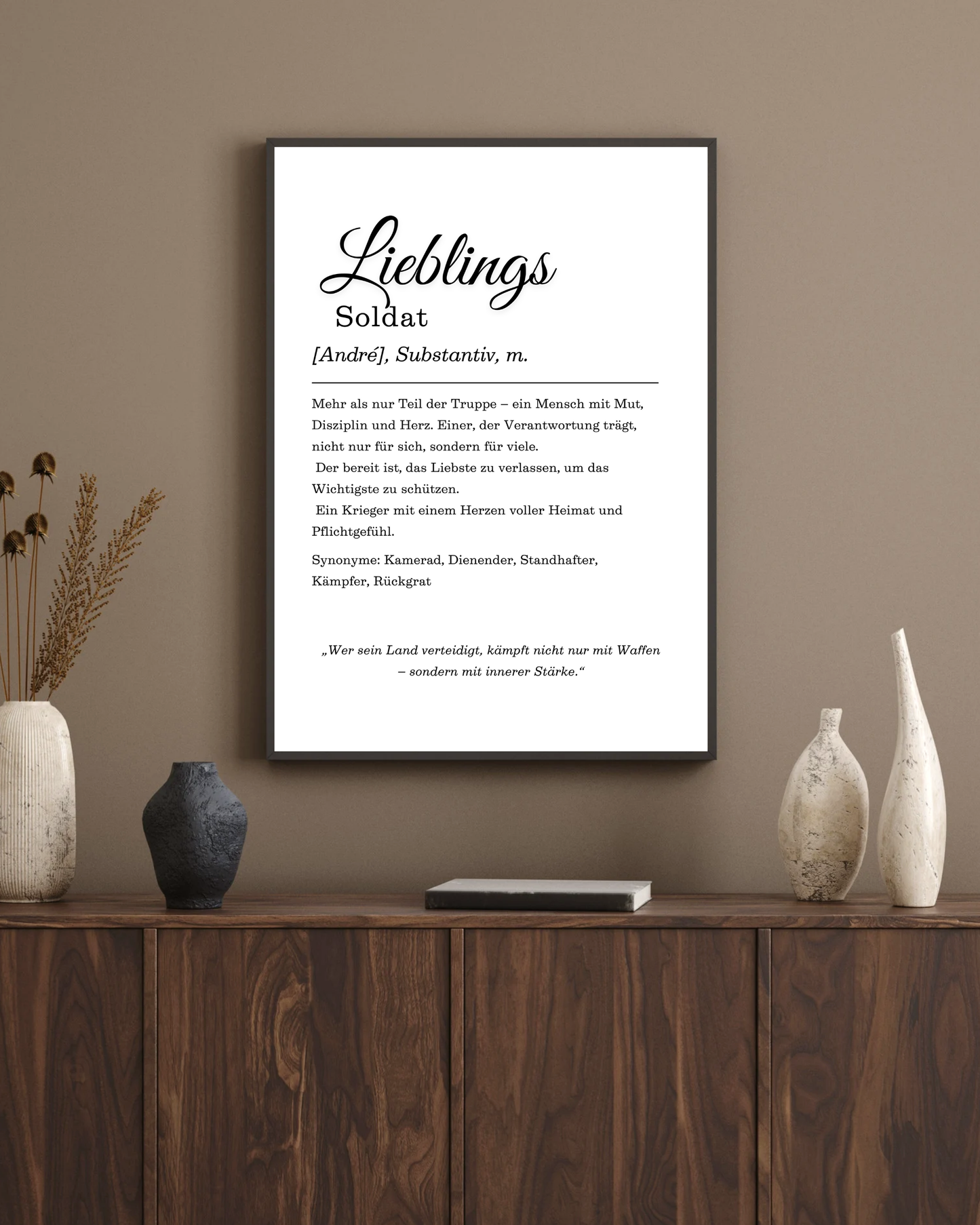 Soldat Poster mit Wunschname – Digitaler Download A4/A3