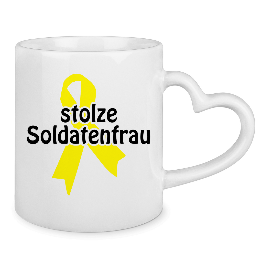 stolze Soldatenfrau Tasse mit Herzchen-Henkel