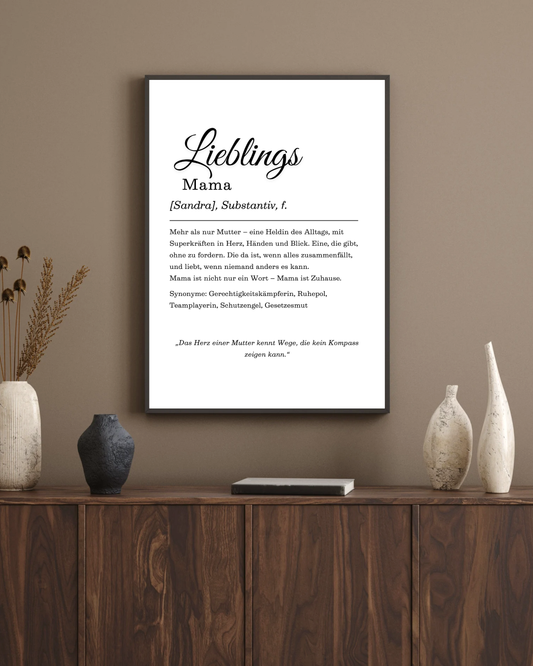 Mama Poster mit Wunschname – Digitaler Download A4/A3