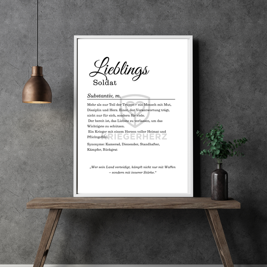 Lieblings Soldat Poster – Digitaler Download
