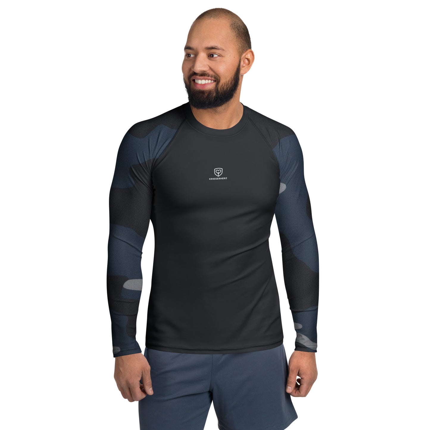 KRIEGERHERZ Performance-Shirt (Dark Camo) blau langarm