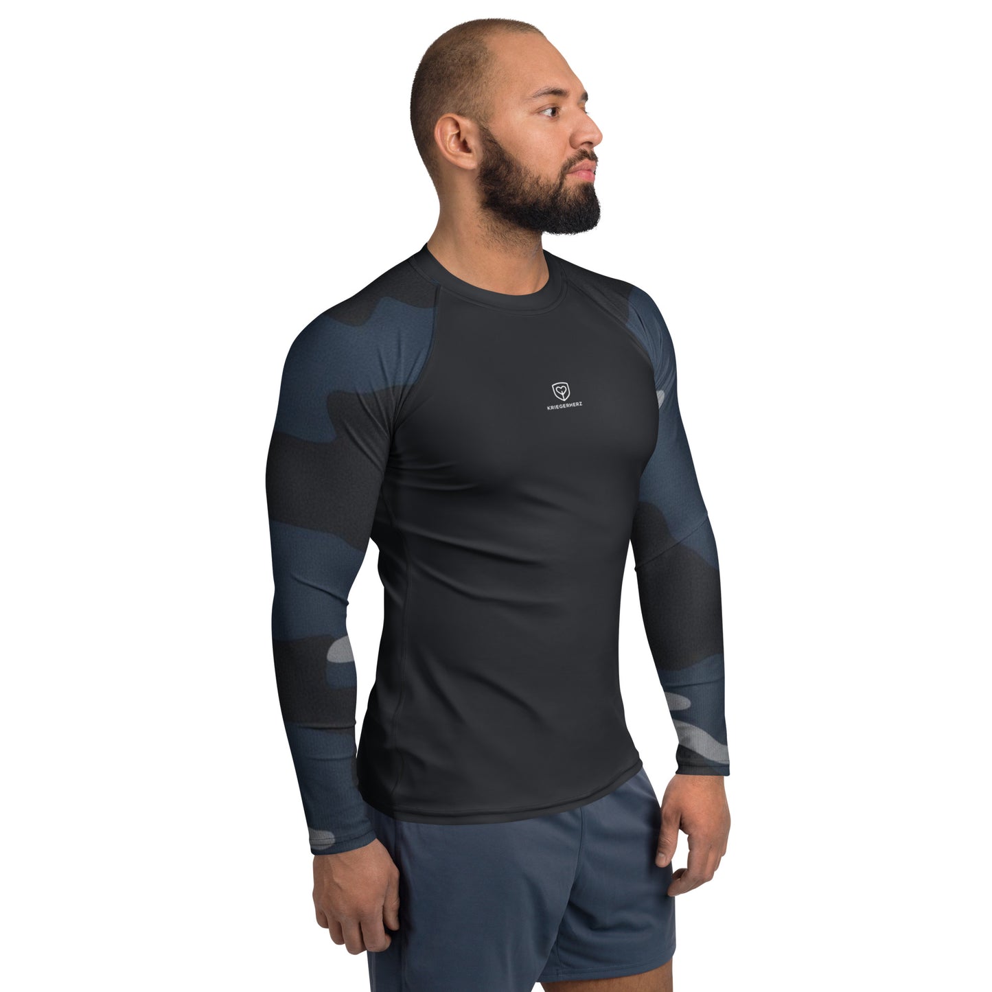 KRIEGERHERZ Performance-Shirt (Dark Camo) blau langarm